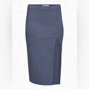 BABATON (Aritzia) - Pencil Slit Skirt. Midi length. Stone Blue. Size: 00